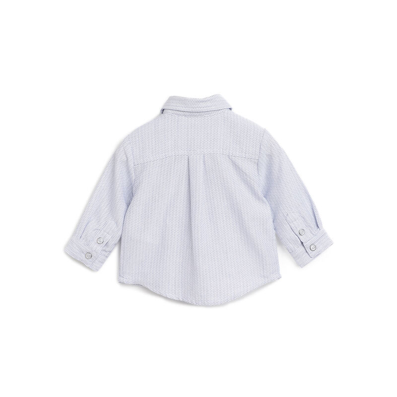 Boys White and Blue Solid Long Sleeve Shirt image number 1